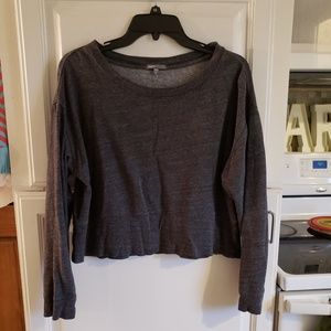 GapBody Gray Cropped Sweatshirt Crew neck